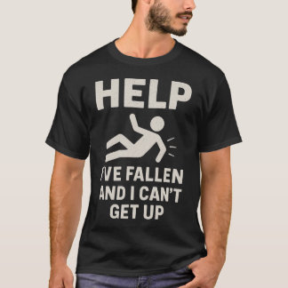 面白い棒人間 転倒 ヘルプ 私は転んでしまい Tシャツ