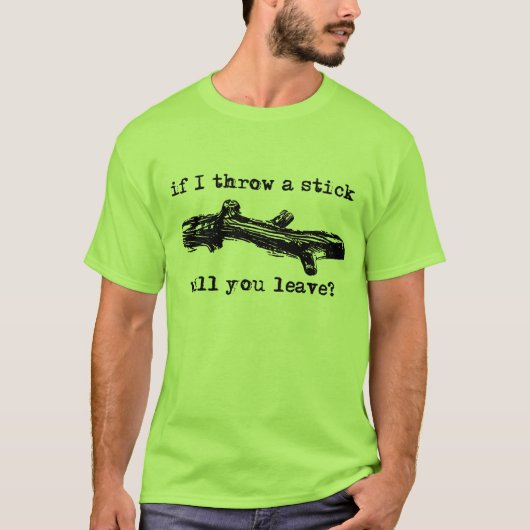 面白い棒投げTシャツ ユーモア Tシャツ (正面)