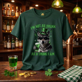 面白い森の緑の「私は狼ほど酔ってない」聖パディー Tシャツ