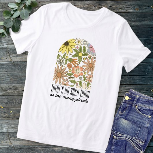 面白い植物好きの言葉の押し花 トライブレンドTシャツ