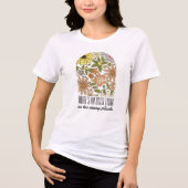 面白い植物好きの言葉の押し花 トライブレンドTシャツ (正面)