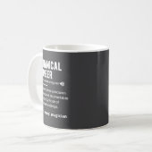 面白い機械エンジニアの定義 エンジニアリング コーヒーマグカップ (正面左)