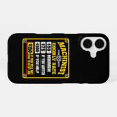 面白い機械工時給 ジョーク ギフト iPhone 16ケース (裏面横)