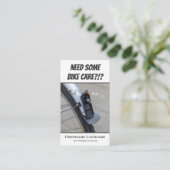 面白い欠陥バックライト　自転車修理店用 名刺 (スタンド正面)