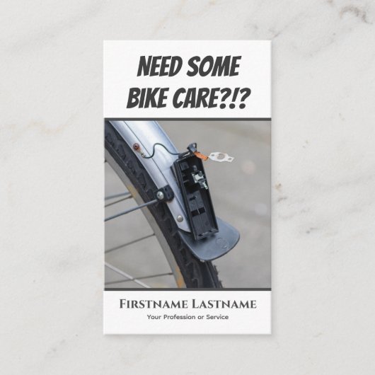 面白い欠陥バックライト　自転車修理店用 名刺 (正面)