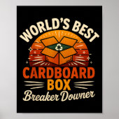 面白い段ボール箱 壊す人 嫌な感じの皮肉屋 レトロ ポスター (正面)