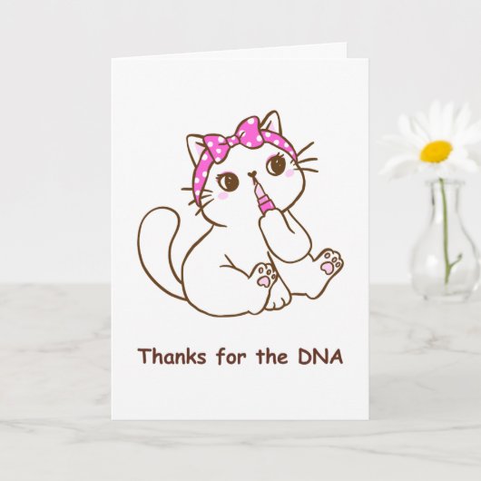 面白い母の日カード おかげでこのDNA 猫のイラスト カード (小さな植物)