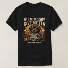 面白い気分の犬の紅茶愛好家レトロTシャツ Tシャツ