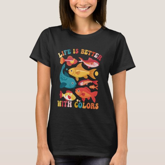 面白い水族館 モンガラカワハギ さんご礁 熱帯魚 愛好家 Tシャツ (正面)