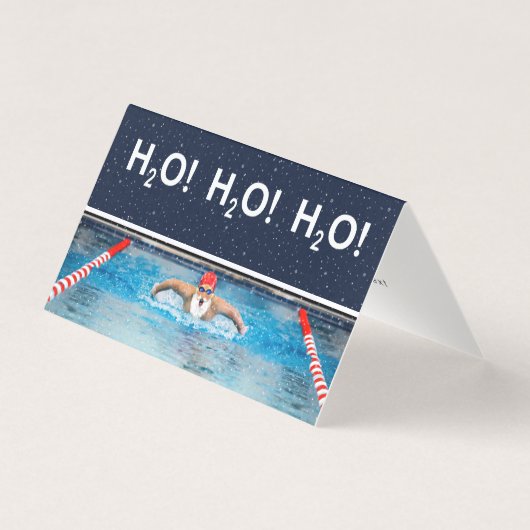 面白い水泳クリスマスカード (正面)