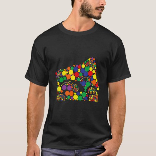 面白い水玉模様の猫好き猫水玉国際 Tシャツ (正面)