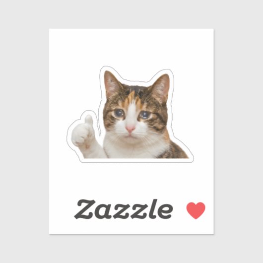 面白い泣き猫サムズアップミーム グラフィック シール (シート)