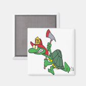 面白い消防士カメのキャラクター マグネット (正面/裏面)