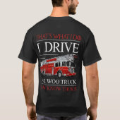 面白い消防士 ウィーウー トラックの運転手 Tシャツ (裏面)
