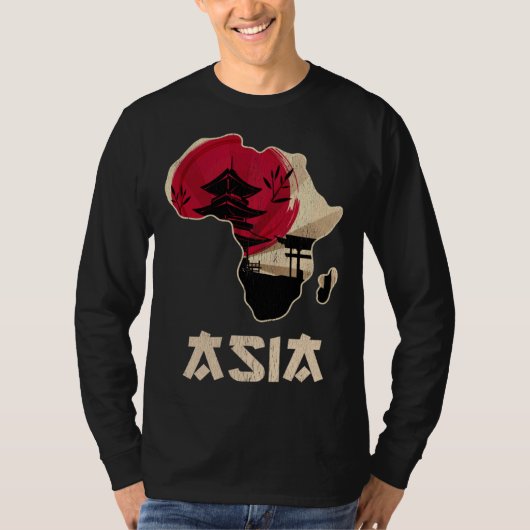 面白い混在 アフリカ アジア Tシャツ (正面)