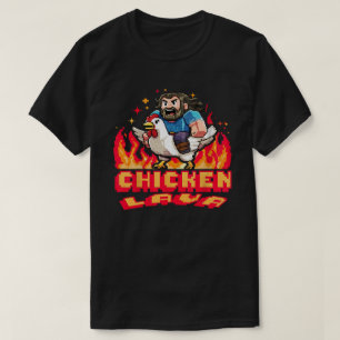 面白い溶岩チキンマイナーズ トレンディピクセルゲームギフト Tシャツ