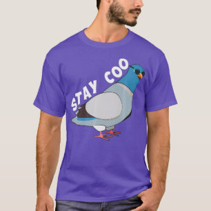 面白い滞在クールな鳥 かわいい鳩 レース スワッグ メンズ Tシャツ