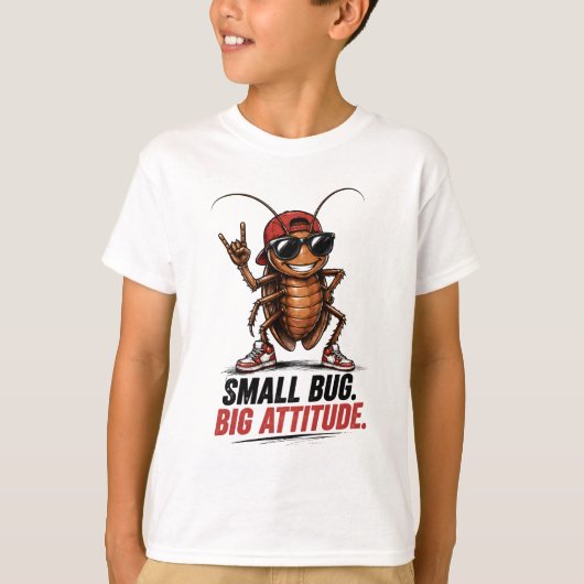 面白い漫画のゴキブリの男の子Tシャツ | クールな子供たち Tシャツ (正面)