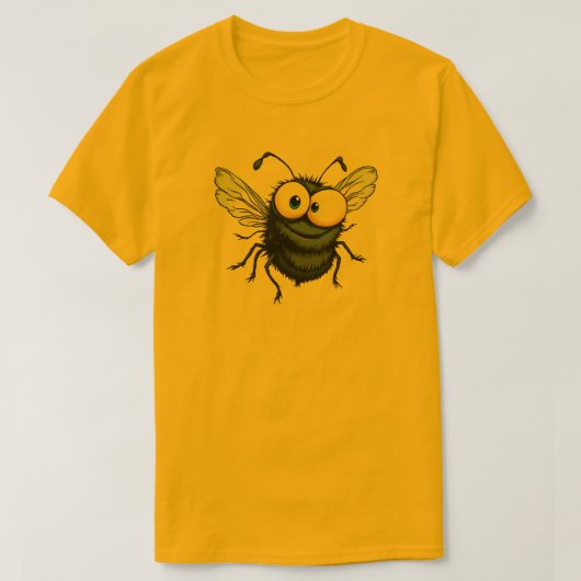面白い漫画のハエ – かわいい&変な虫のデザイン Tシャツ (デザイン正面)