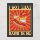 面白い漫画のホットドッグ コンボ 私にもあの犬がいる ポストカード (正面)