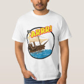 面白い漫画の海賊船 Tシャツ (正面)