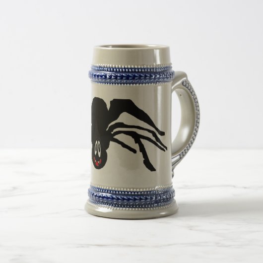 面白い漫画の黒いクモ ハロウィン ブラックウィドウ ビールジョッキ (正面右)