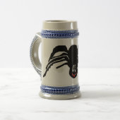 面白い漫画の黒いクモ ハロウィン ブラックウィドウ ビールジョッキ (正面左)