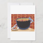 面白い漫画のBBQグリルとトングと串焼き 招待状 (正面)