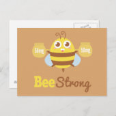 面白い漫画:かわいいハチの持つポット ポストカード (正面/裏面)