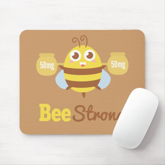 面白い漫画: ポットを握っているかわいい蜂 マウスパッド (マウス)