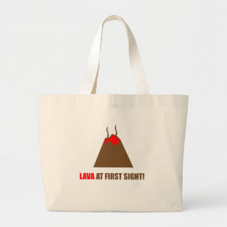 面白い火山 ラージトートバッグ