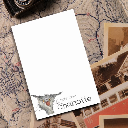 面白い灰色の漫画の猫と蜂の名前 ポストイット