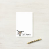 面白い灰色の漫画猫と蜂の名前 ポストイット (デスク上)