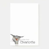 面白い灰色の漫画猫と蜂の名前 ポストイット (正面)