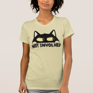面白い無関係黒猫イラスト Tシャツ