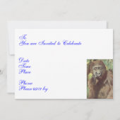 面白い無関心なゴリラのパーティー招待状 招待状 (裏面)