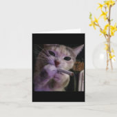 面白い煙草を吸う猫, 喫煙キティ, Gen Z ミーム, 猫 カード (黄色い花)