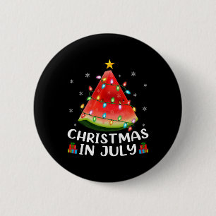 面白い照明スイカ クリスマスツリー 夏のクリスマス 缶バッジ