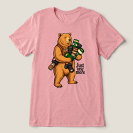 面白い熊のカメラマン トライブレンドTシャツ