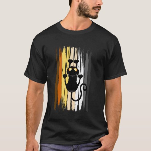 面白い熊のプライド 黒猫の爪痕 Tシャツ (正面)