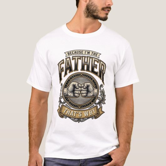 面白い父の拳バンプ ビンテージ彫刻Tシャツ デザイン Tシャツ (正面)