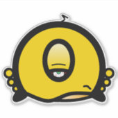 面白い片目のキャラクター「メェ～」 シール (正面)