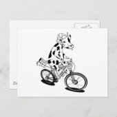 面白い牛が自転車に乗っている ポストカード (正面/裏面)