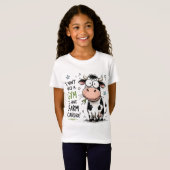 面白い牛の牧場カルディオ キッズTシャツ Tシャツ (正面フル)
