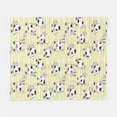 面白い牛の芸術 フリースブランケット (正面(横))