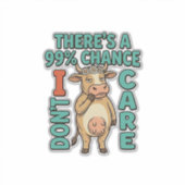 面白い牛 99% 気にしないヴィンテージグラフィック_1 シール (正面)