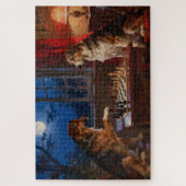 面白い犬がチェスをプレイする 犬好きな人のギフト ジグソーパズル (縦)