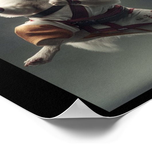 面白い犬が空手を知っている ポスター (角)