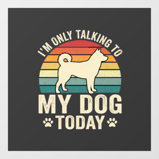 面白い犬が話すレトロな夕日 ウィンドウサイン (シート)