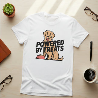 面白い犬のおやつのデザイン Tシャツ